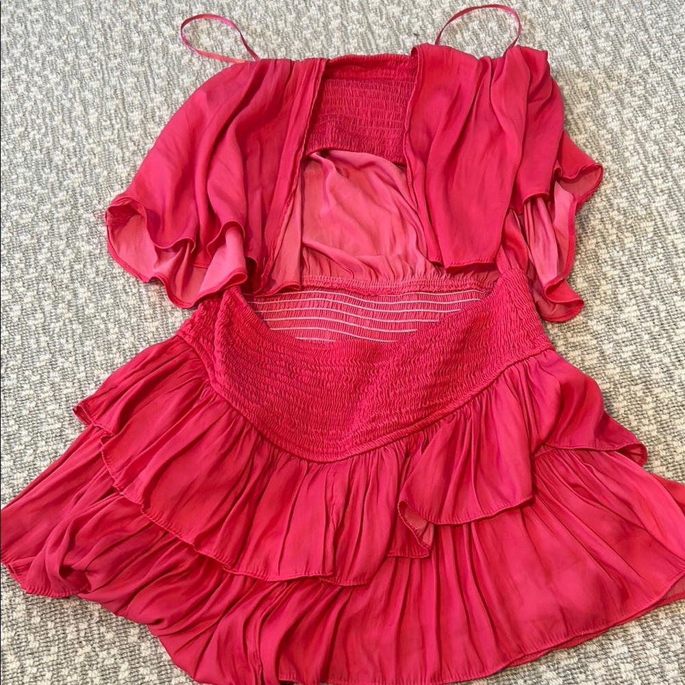 Stylish Red Ruffled Kids Dress - Picture 2 of 3